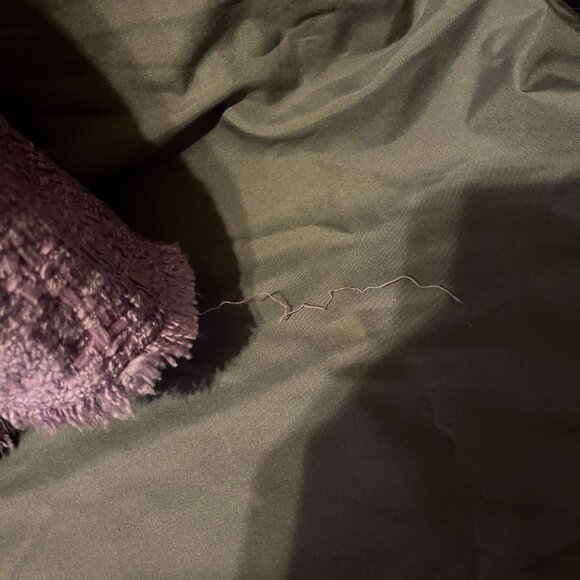 Womens ZARA Lilac Rhinestone Button-Up Front, Sleeveless, Tweed, Mini Dress - Picture 11 of 12